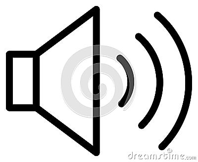 Sound on outline icon. Speaker vector illustration Vector Illustration