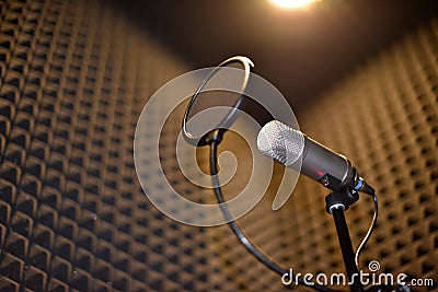 Sound recording room with noise insulation Stock Photo