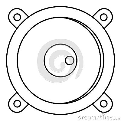 Sound speaker dynamic icon, outline style Vector Illustration