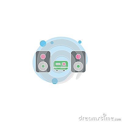 sound system icon. sound system speakers clipart on white background Stock Photo