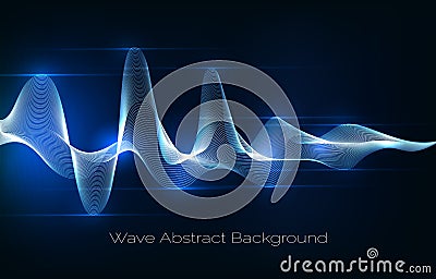 Sound wave abstract background. Audio waveform vector illustration Vector Illustration