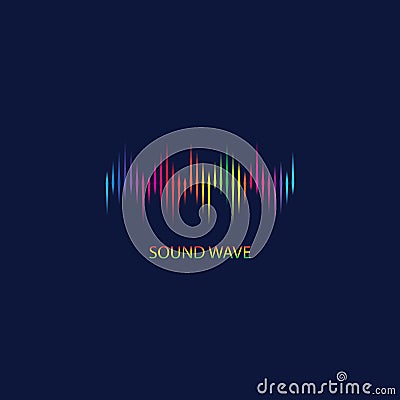 Sound Wave. Colorful sound waves for party, DJ, pub, clubs, discos. Audio equalizer technology. illustration Vector Illustration