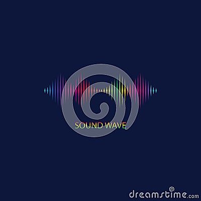 Sound Wave. Colorful sound waves for party, DJ, pub, clubs, discos. Audio equalizer technology. illustration Vector Illustration