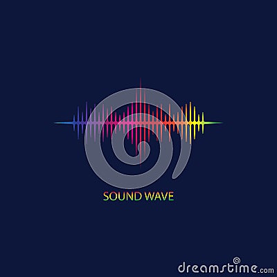 Sound Wave. Colorful sound waves for party, DJ, pub, clubs, discos. Audio equalizer technology. illustration Vector Illustration