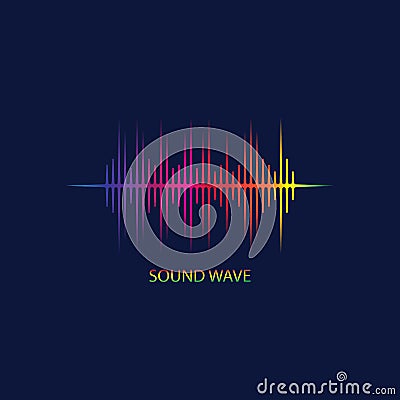 Sound Wave. Colorful sound waves for party, DJ, pub, clubs, discos. Audio equalizer technology. illustration Vector Illustration