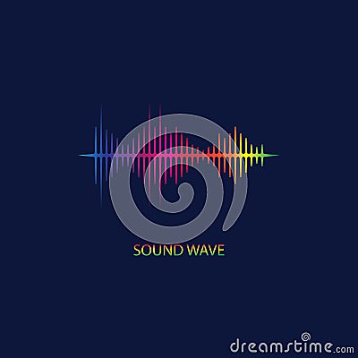 Sound Wave. Colorful sound waves for party, DJ, pub, clubs, discos. Audio equalizer technology. illustration Vector Illustration