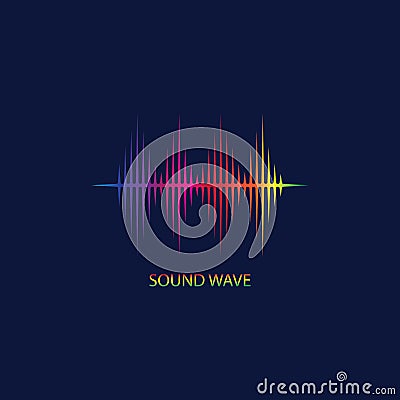 Sound Wave. Colorful sound waves for party, DJ, pub, clubs, discos. Audio equalizer technology. illustration Vector Illustration