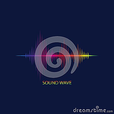 Sound Wave. Colorful sound waves for party, DJ, pub, clubs, discos. Audio equalizer technology. illustration Vector Illustration