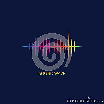 Sound Wave. Colorful sound waves for party, DJ, pub, clubs, discos. Audio equalizer technology. illustration Vector Illustration