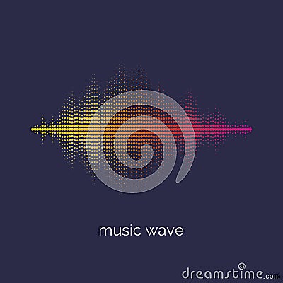 Sound wave equalizer. Vector illustration on dark background Vector Illustration