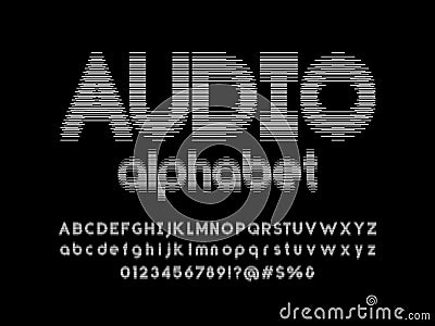 Sound wave font Vector Illustration