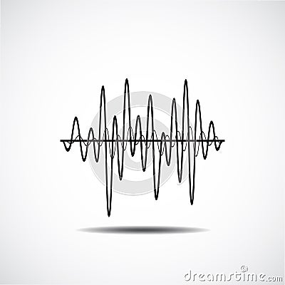 Sound Wave Icon. Music soundwave icons set. Equalize audio and s Vector Illustration