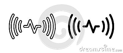 Sound wave icon vector set. Electronic speak devices symbol Vector Illustration