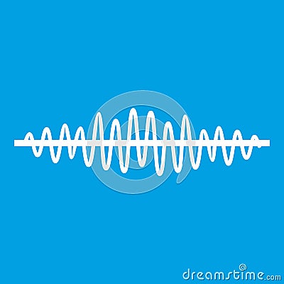 Sound wave icon white Vector Illustration