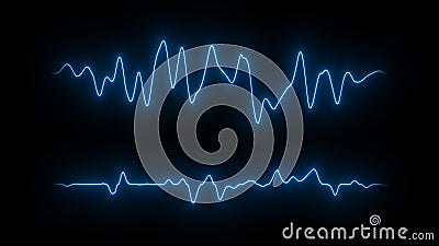 Sound wave line signal. Waveform audio spectrum. FUI, HUD element Stock Photo