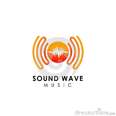 sound wave logo design. music logo icon design Vector Illustration