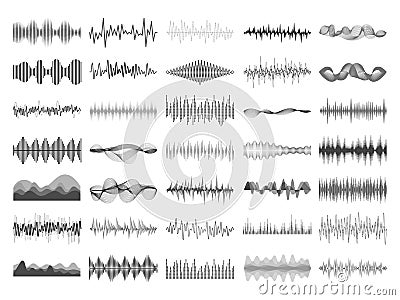 Sound wave and music digital equalizer panel. Soundwave amplitude sonic beat pulse voice visualization vector Vector Illustration