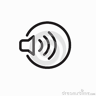 Sound Wave Outline Icon Hearing Loss Listening Vector Illustration