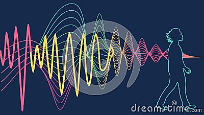 Sound wave pattern, audio frequency vector design Generative AI Vector Illustration