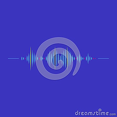 Sound wave rhythm symbol with minimalistic style. Vector illustration. Vector Illustration