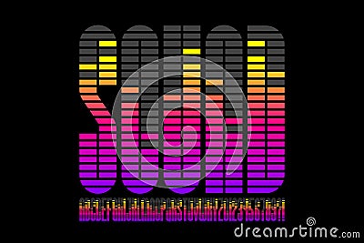 Sound wave style font design Vector Illustration