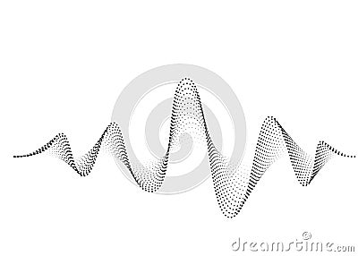 Sound wave vector background. Audio music soundwave. Voice frequency form illustration. Vibration beats in waveform Vector Illustration