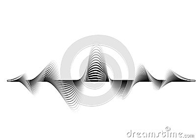 Sound wave vector background. Audio music soundwave. Voice frequency form illustration. Vibration beats in waveform Vector Illustration