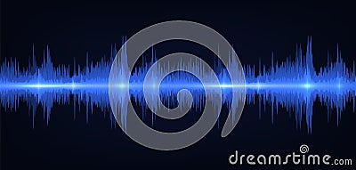 Sound wave. Vibrant Gradient Light. Frequency soundtrack waveform. Vector voice graph signal Vector Illustration