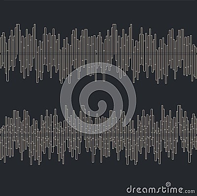 Sound waves collection on gray background flat isolated - vector Vector Illustration