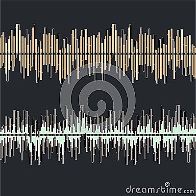 Sound waves collection on gray background flat - vector Vector Illustration