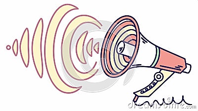 Sound waves emanating, audio signal vector design Generative AI Vector Illustration