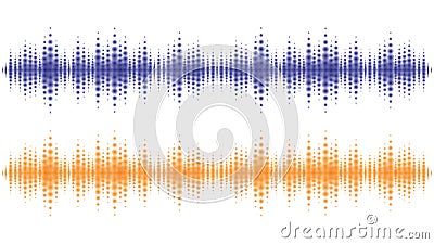 Sound waves light effect. Music digital equalizer Vector Illustration