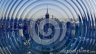 Sound waves over the New York city representing the noisy megapolis Stock Photo