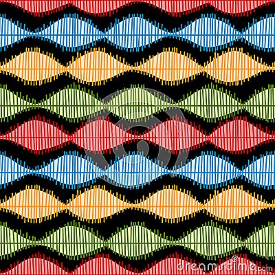 Sound Waves Seamless Pattern Stock Photo