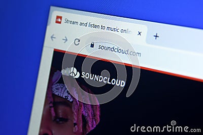 SoundCloud website Editorial Stock Photo