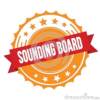 SOUNDING BOARD text on red orange ribbon stamp Stock Photo