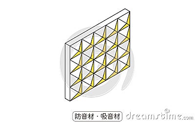 Soundproofing and sound absorption materials Illustration of noise reduction measures that can be taken in rental properties Stock Photo