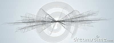 Soundwave smooth curved lines Abstract design element Technology light background with a line in waveform Stylization of a digital Vector Illustration