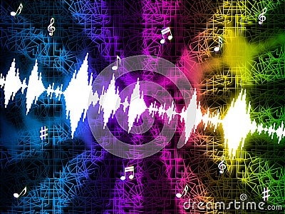 Soundwaves Background Mean Making And Playing Music Stock Photo