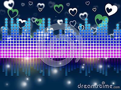 Soundwaves Background Means DJ Singer Or Instruments Stock Photo