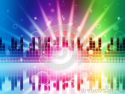 Soundwaves Background Shows Brightness Frequencies And Bubbles Stock Photo