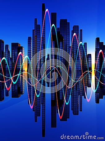 Soundwaves Mix Stock Photo