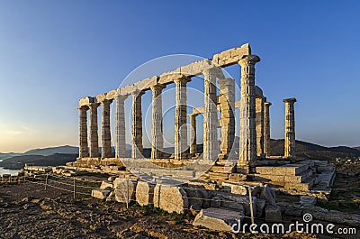 Sounion, Attica / Greece: The temple of Poseidon Stock Photo