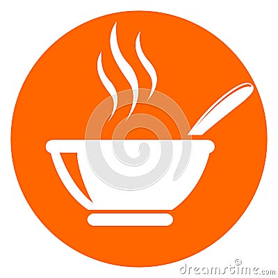 Soup bowl icon circle icon Vector Illustration