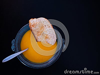 Soup and bread Stock Photo