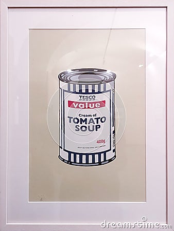 Soup Can, Banksy 2005 Editorial Stock Photo