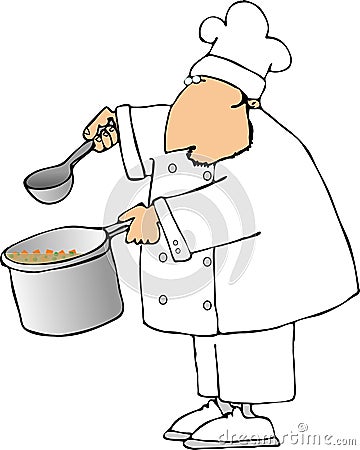 Soup chef Cartoon Illustration