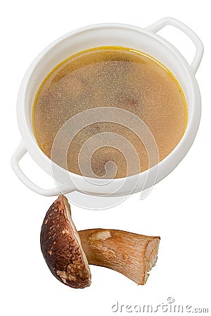 Soup and frozen mushroom Stock Photo