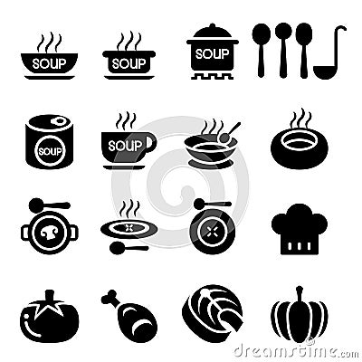 Soup icon Cartoon Illustration