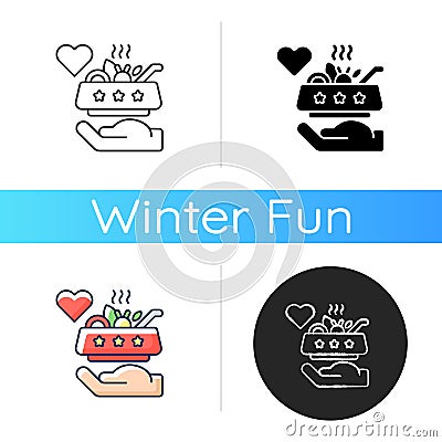 Soup kitchen volunteer icon Vector Illustration